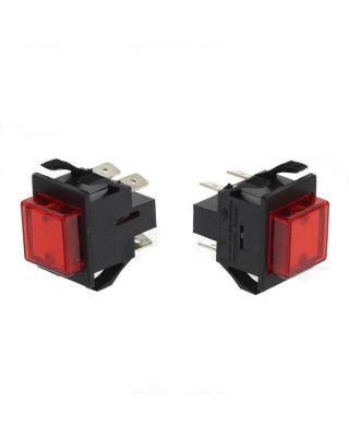 Red Square Switch, Non-Momentary (4 Terminal)