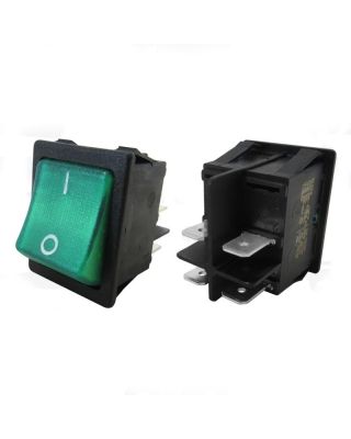  Green Rocker Switch (4 Terminal)